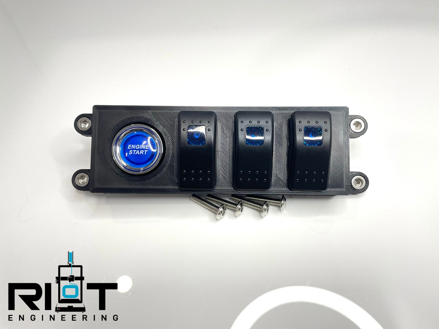 89-94 240sx Switch Panel - Blue Push Button Start AC Bezel Mount Switches S13