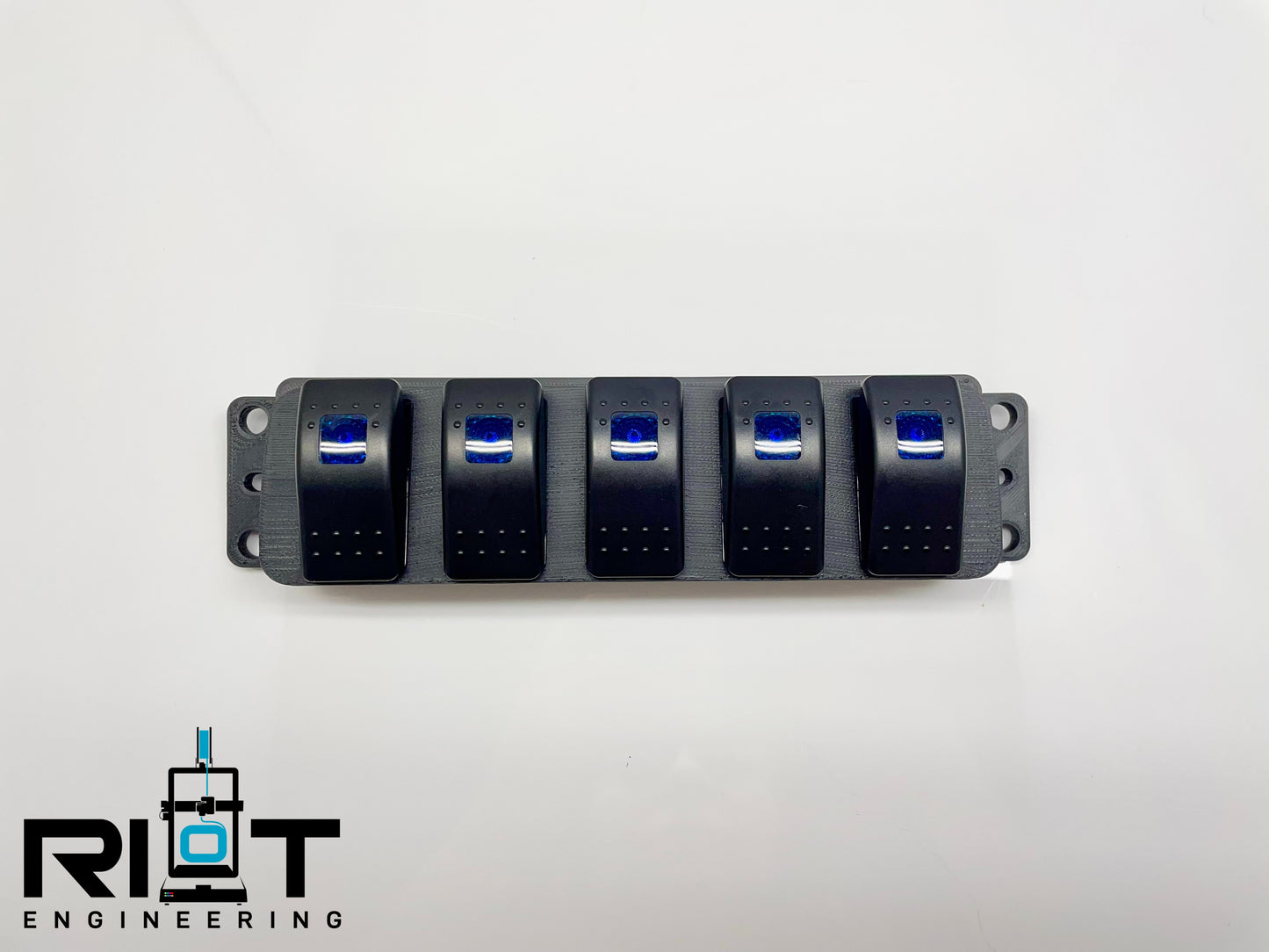 95-98 240SX Switch Panel - Blue Toggle Switches - S14 AC Delete w/ Momentary Switch