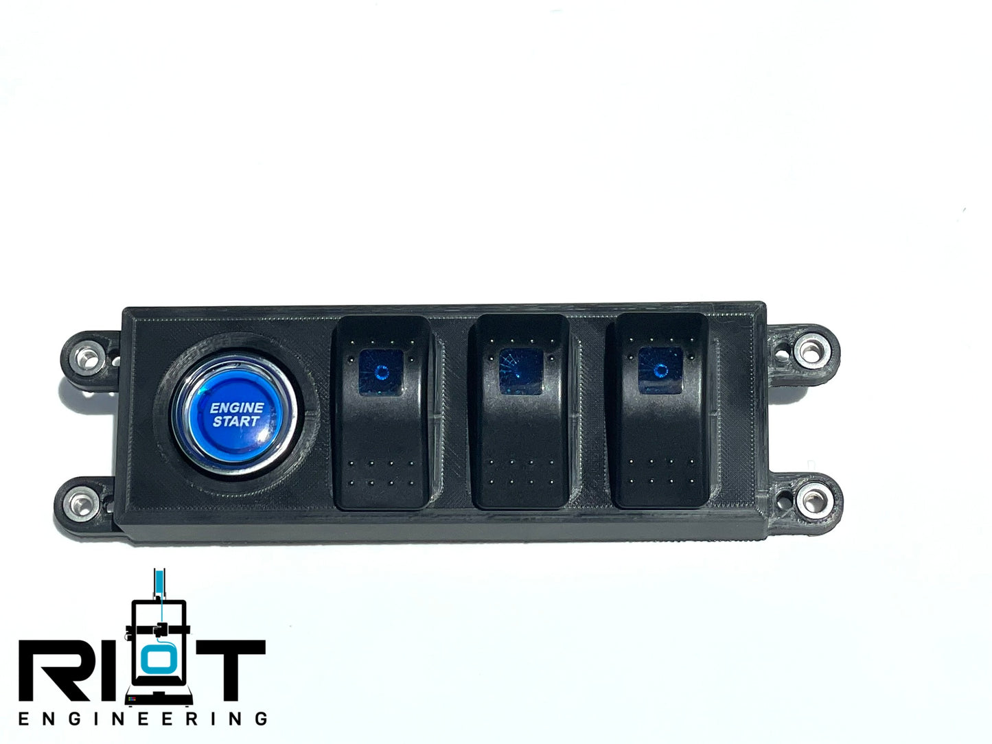 89-94 240sx Switch Panel - Blue Push Button Start  AC Bezel Mount Switches S13