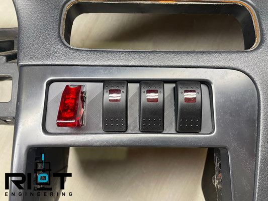 89-94 240sx Switch Panel - Race Style Toggle Switch -  AC Bezel Mount Red LED Switches S13