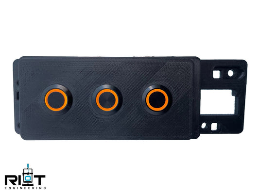 03-04 G35 Coupe 3 Button Panel - Orange LED 19mm Buttons - Ash Tray Mounted