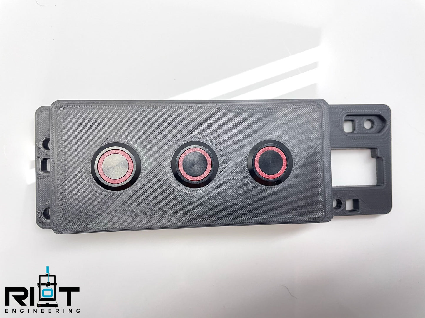 03-04 G35 Coupe 3 Button Panel - Red LED 19mm Buttons - Ash Tray Mounted