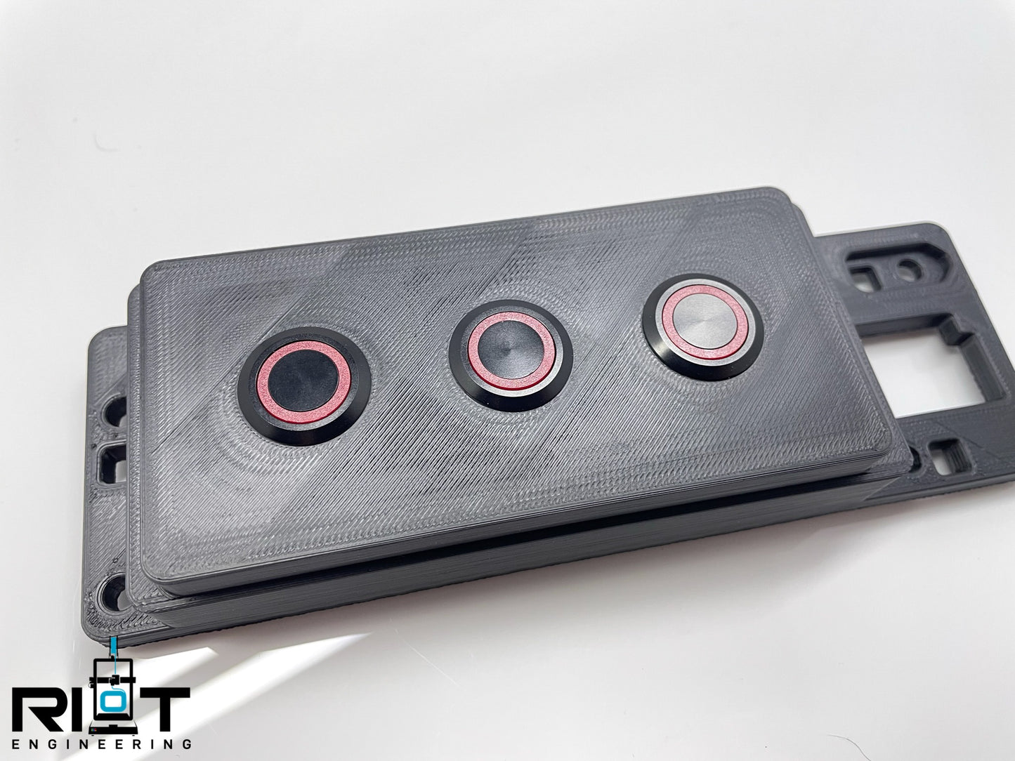 03-04 G35 Coupe 3 Button Panel - Red LED 19mm Buttons - Ash Tray Mounted