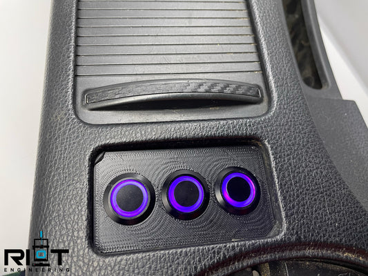 06-09 350Z 3 Button Panel - 3 Purple 19mm LED Buttons - YAW Sensor Bypass