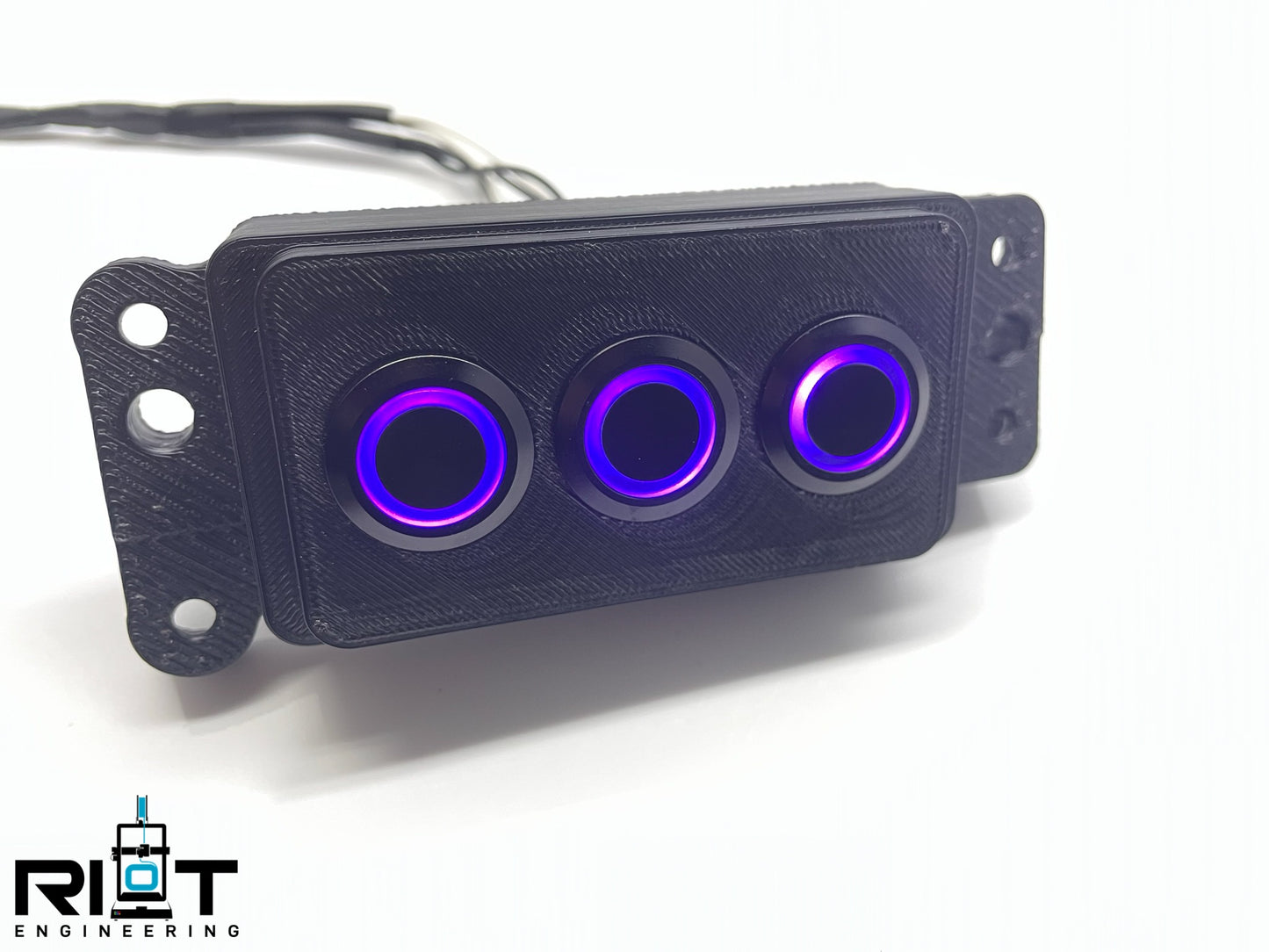 06-09 350Z 3 Button Panel - 3 Purple 19mm LED Buttons - YAW Sensor Bypass