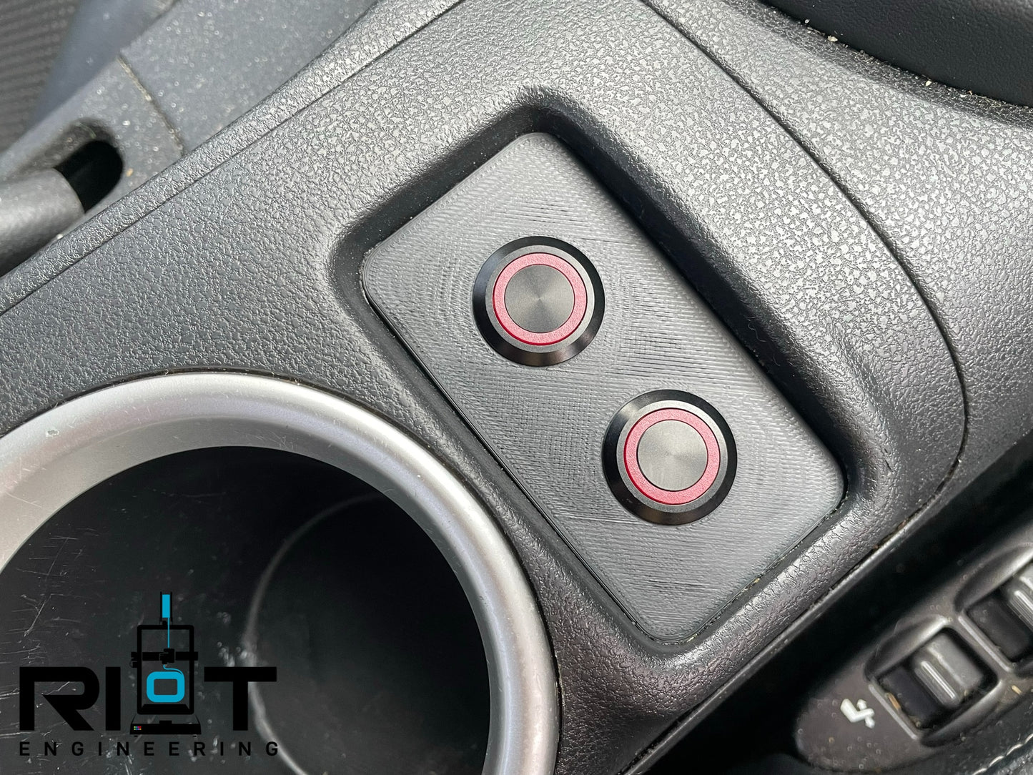 370Z Button Panel - 19mm Red LED Buttons - YAW Sensor Bypass - Seat Switches